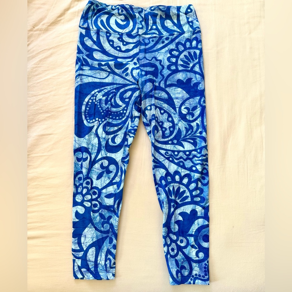 Women's Blue Printed Leggings